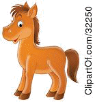 32250-clipart-illustration-of-a-happy-brown-pony-facing-to-the-left-and-glancing-at-the-viewer.jpg