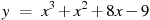 y~=~x^3+x^2+8x-9