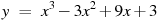 y~=~x^3-3x^2+9x+3